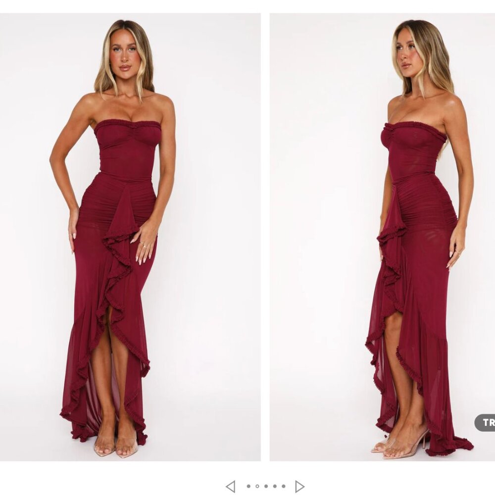 BRAND NEW - Maxi Dress - Still Got It Mesh Maxi Dress Dark Burgundy